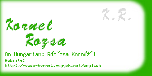 kornel rozsa business card